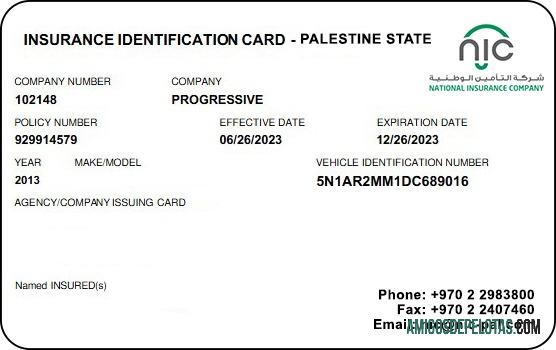 Cartão de Seguro de Saúde do Estado da Palestina baixar para verificação